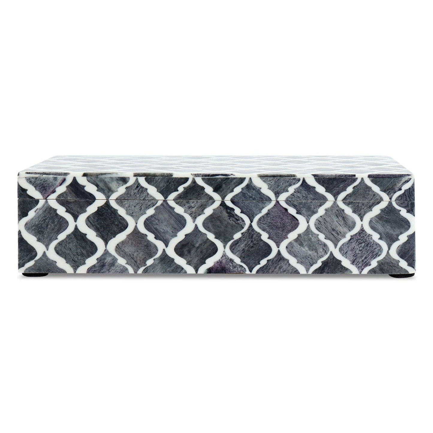 Decorative Box Moroccan Grey & White 10x6x2.5 Inch: Moroccan Grey