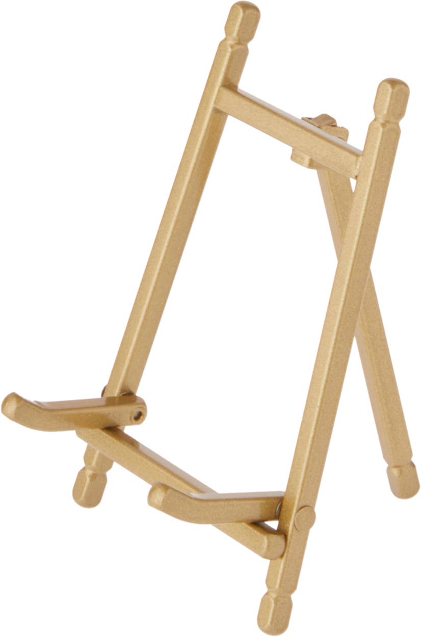 Satin Metal Easel 5" H x 3.375" W x 3.5" D: Gold