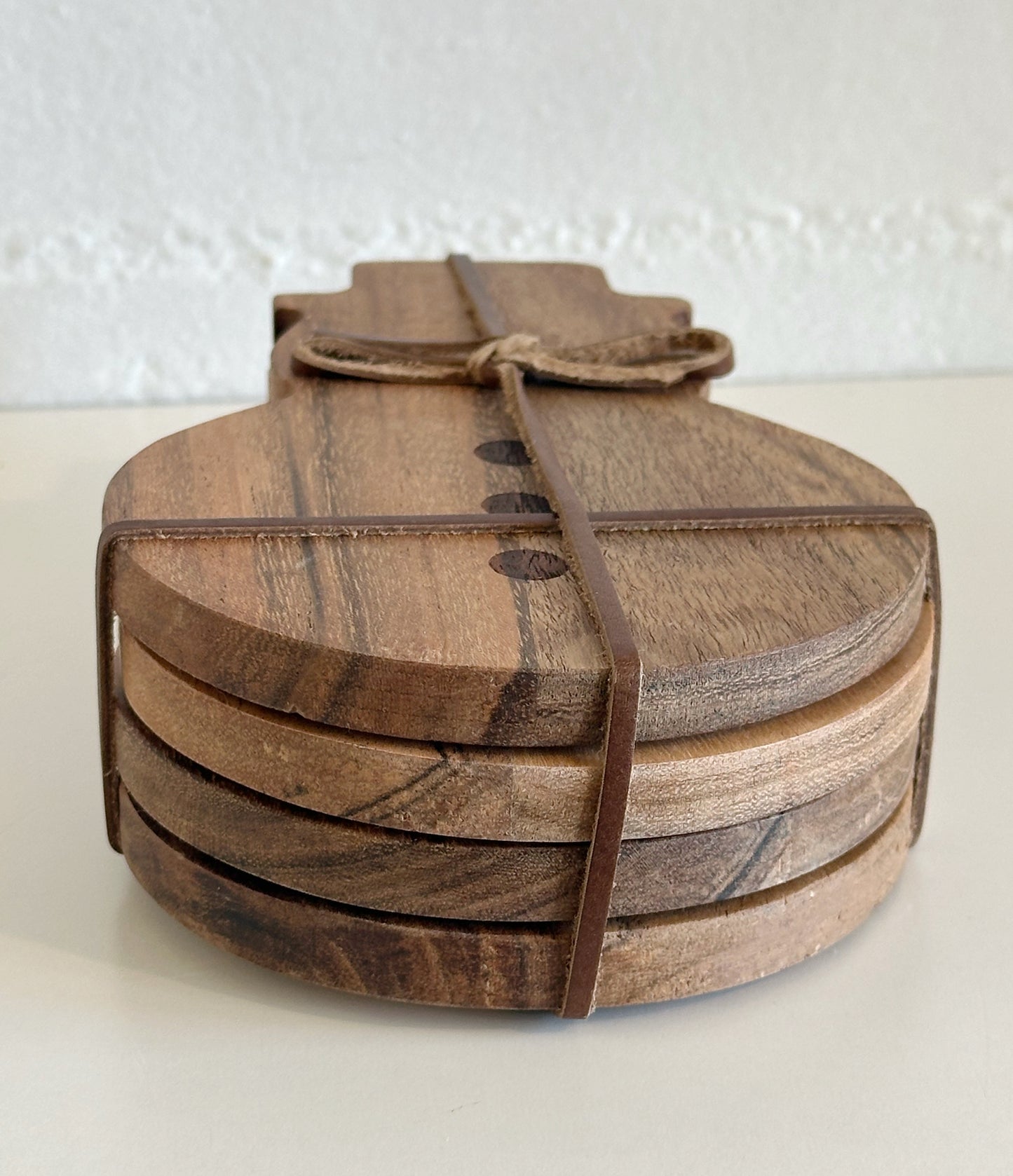 WOOD SNOWMAN COASTERS SET OF 4