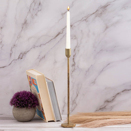 Tall Candle Holder Old Brass