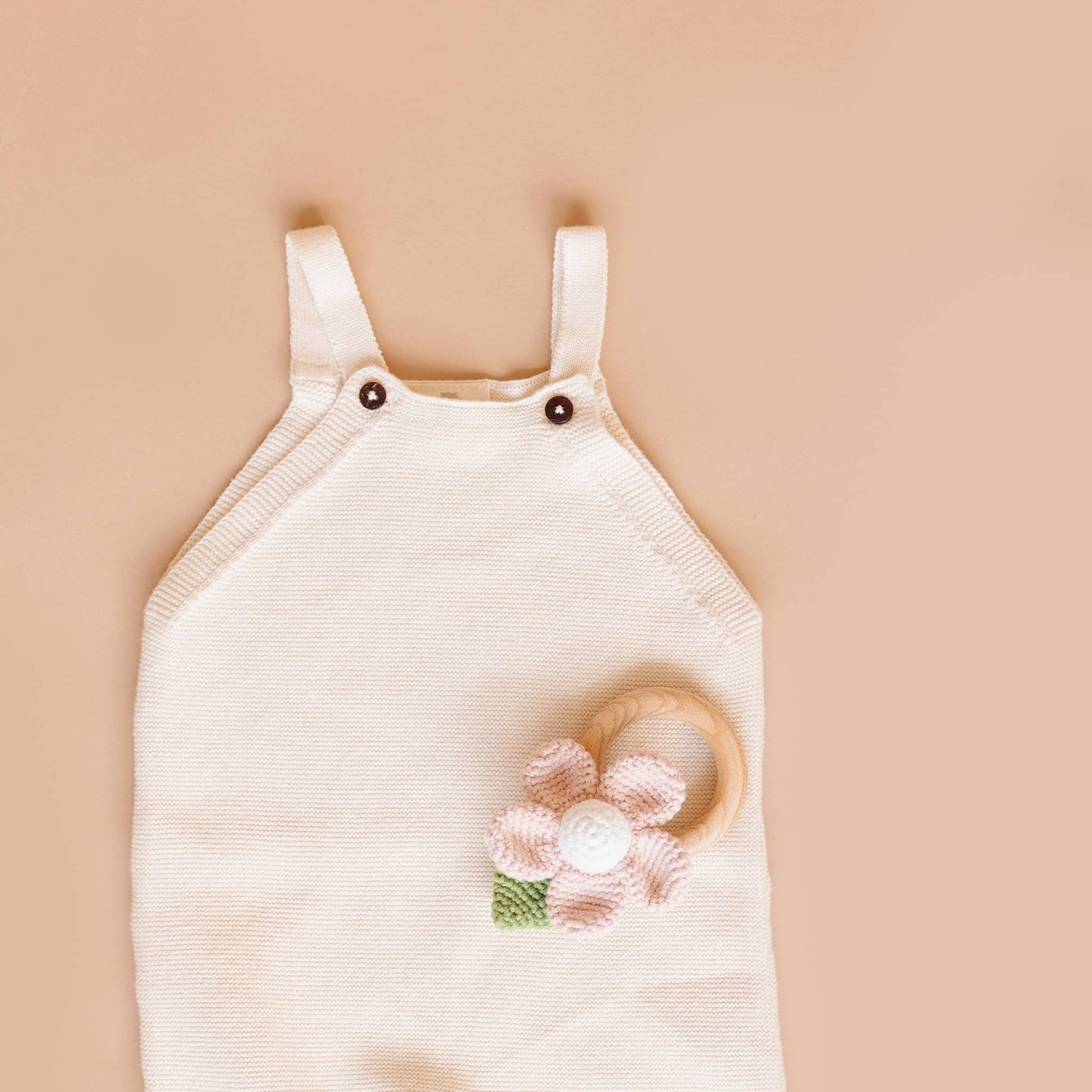 Cotton Overalls Cream Organic Baby: 3-6M
