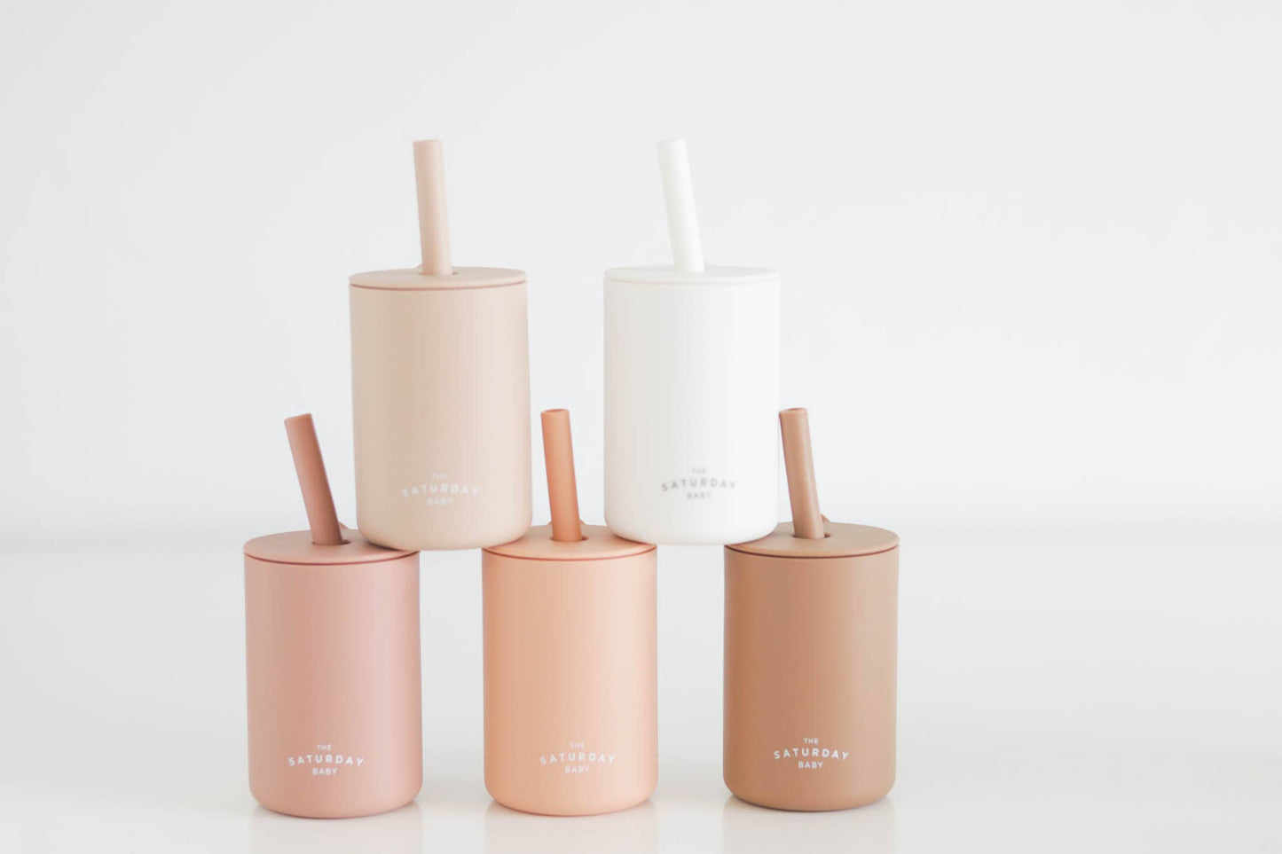 The Saturday Baby Silicone Straw Cup: Cloud