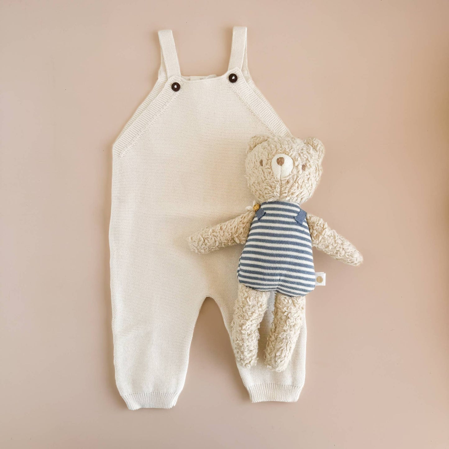 Cotton Overalls Cream Organic Baby: 3-6M