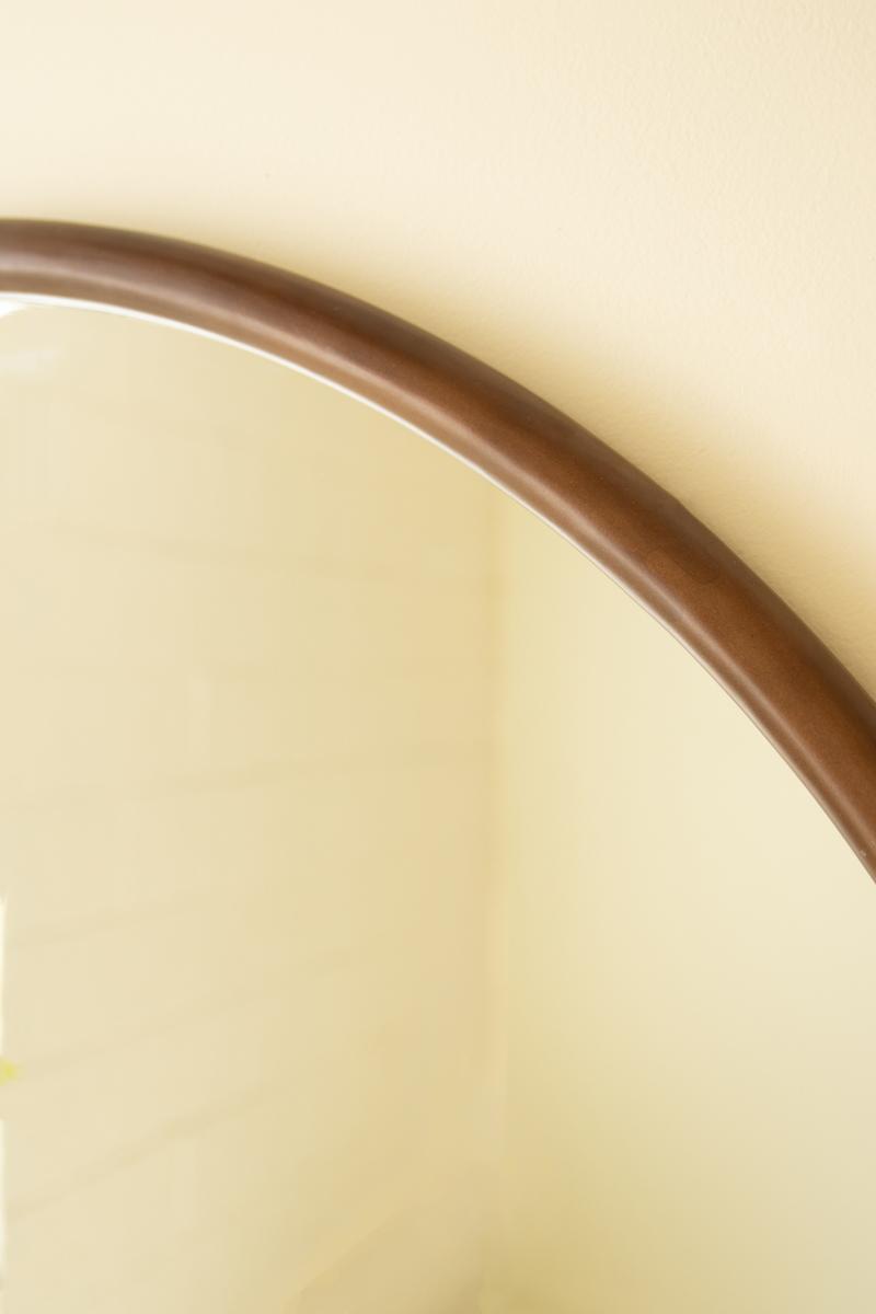 Round Wood Framed Mirror