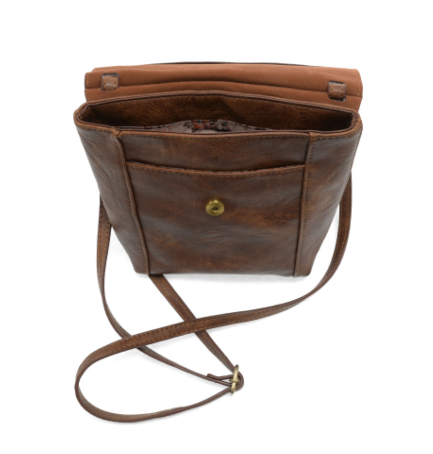 Pecan Jensy Front Flap Crossbody Bag