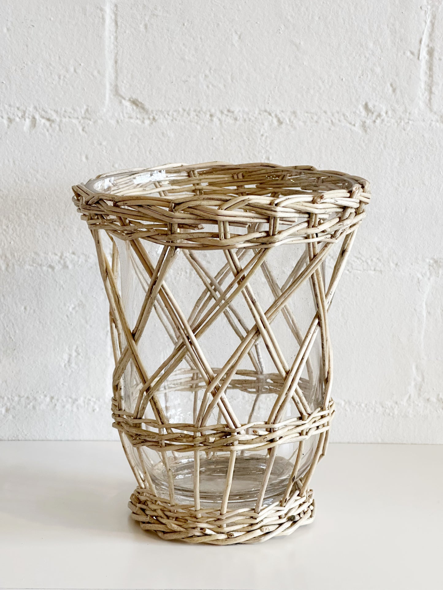 Willow Wrapped Glass Vase