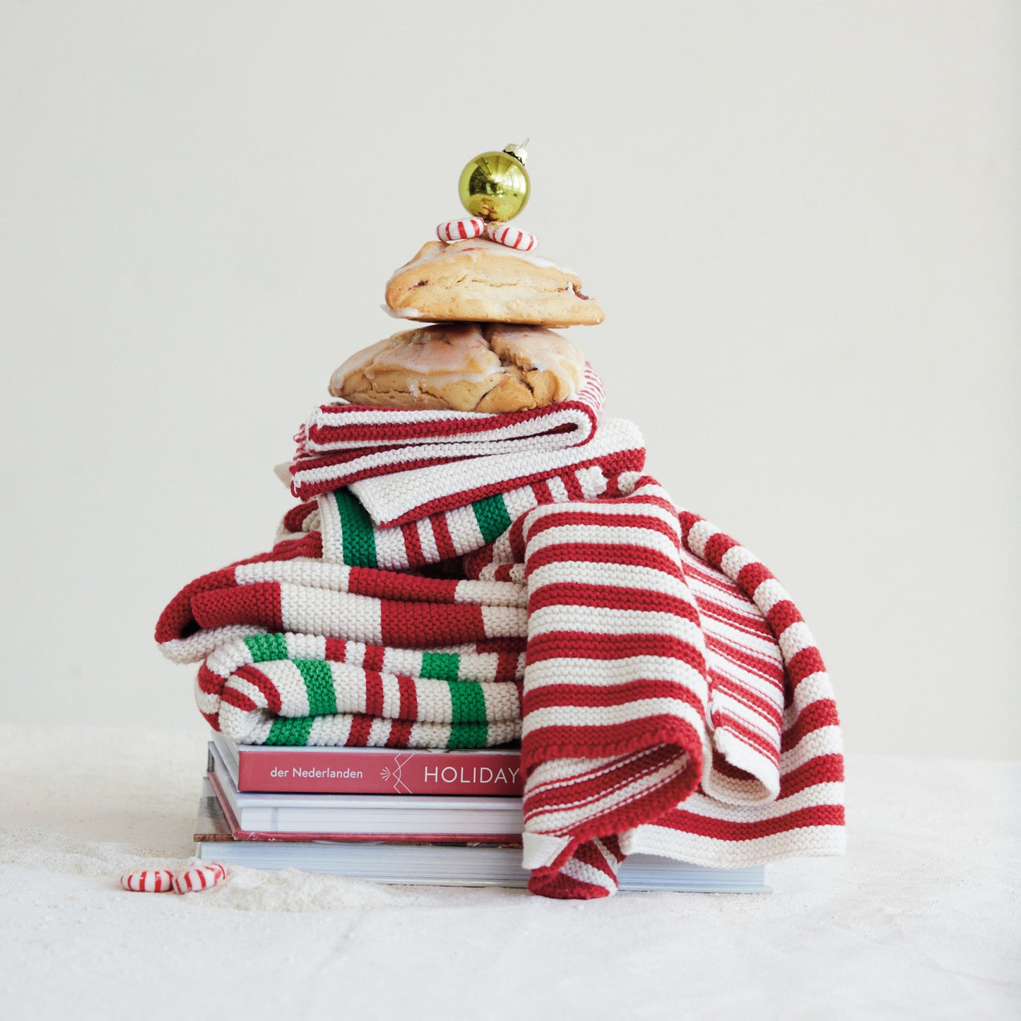 Cotton Knit Striped Tea Towel, 3 Styles Available