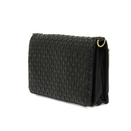 BLACK LILA MINI WOVEN CROSSBODY BAG