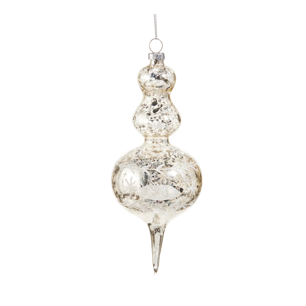 Silver Mercury Glass Finial Ornament