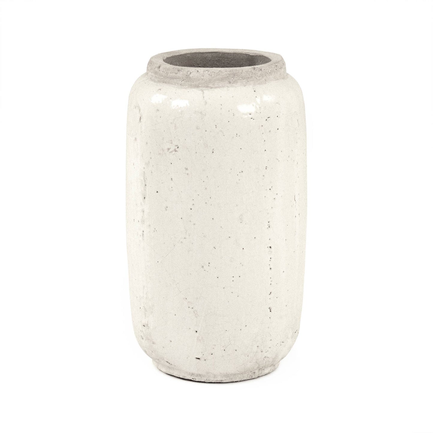 Distressed White Vase