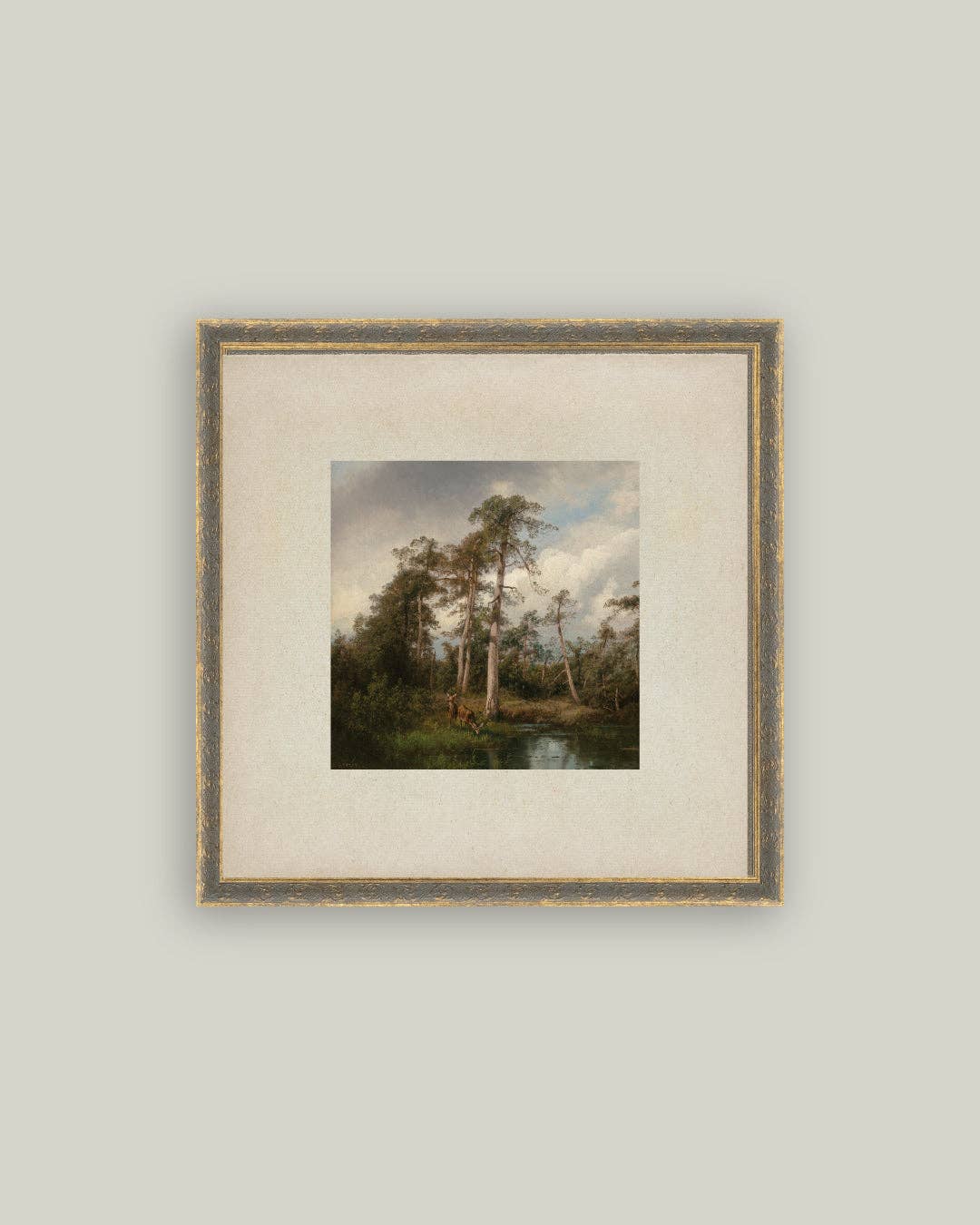 Live Oaks with Deer: 16x16