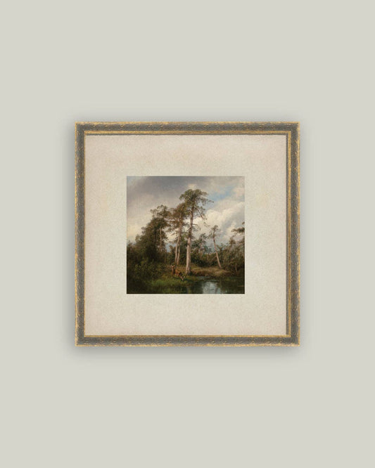 Live Oaks with Deer: 16x16