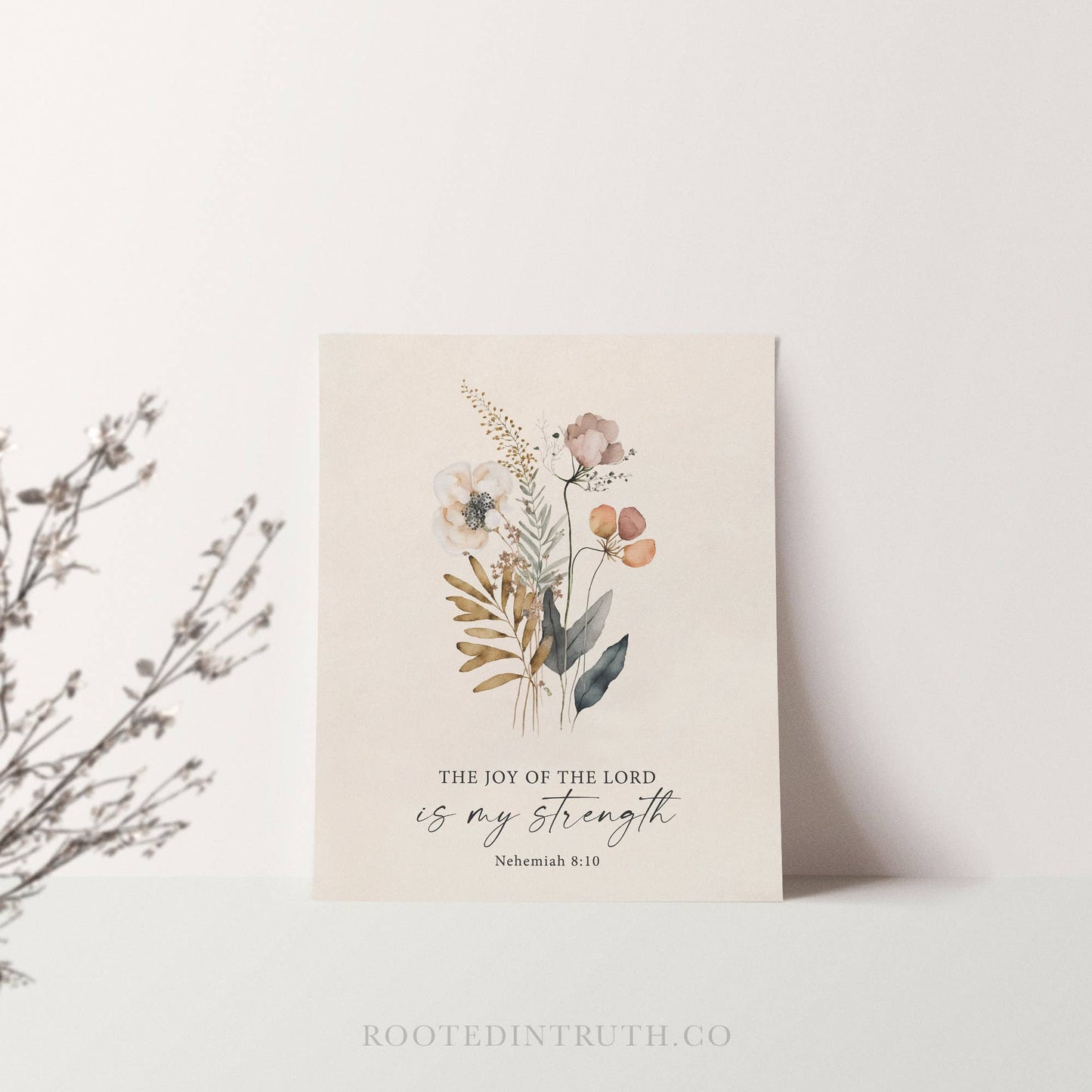 Joy of the Lord Wall Art Print Christian Gift Decor: 5x7