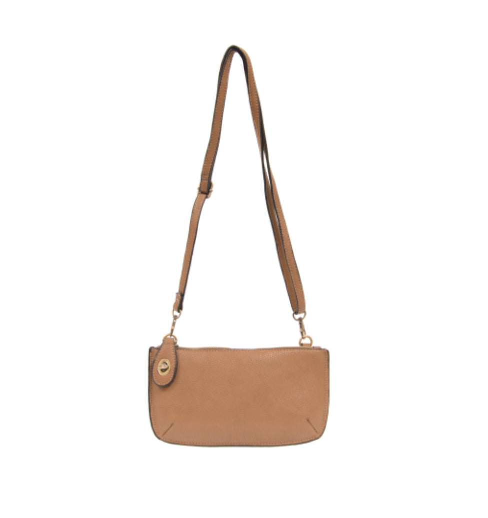 Camel Mini Crossbody Wristlet Clutch