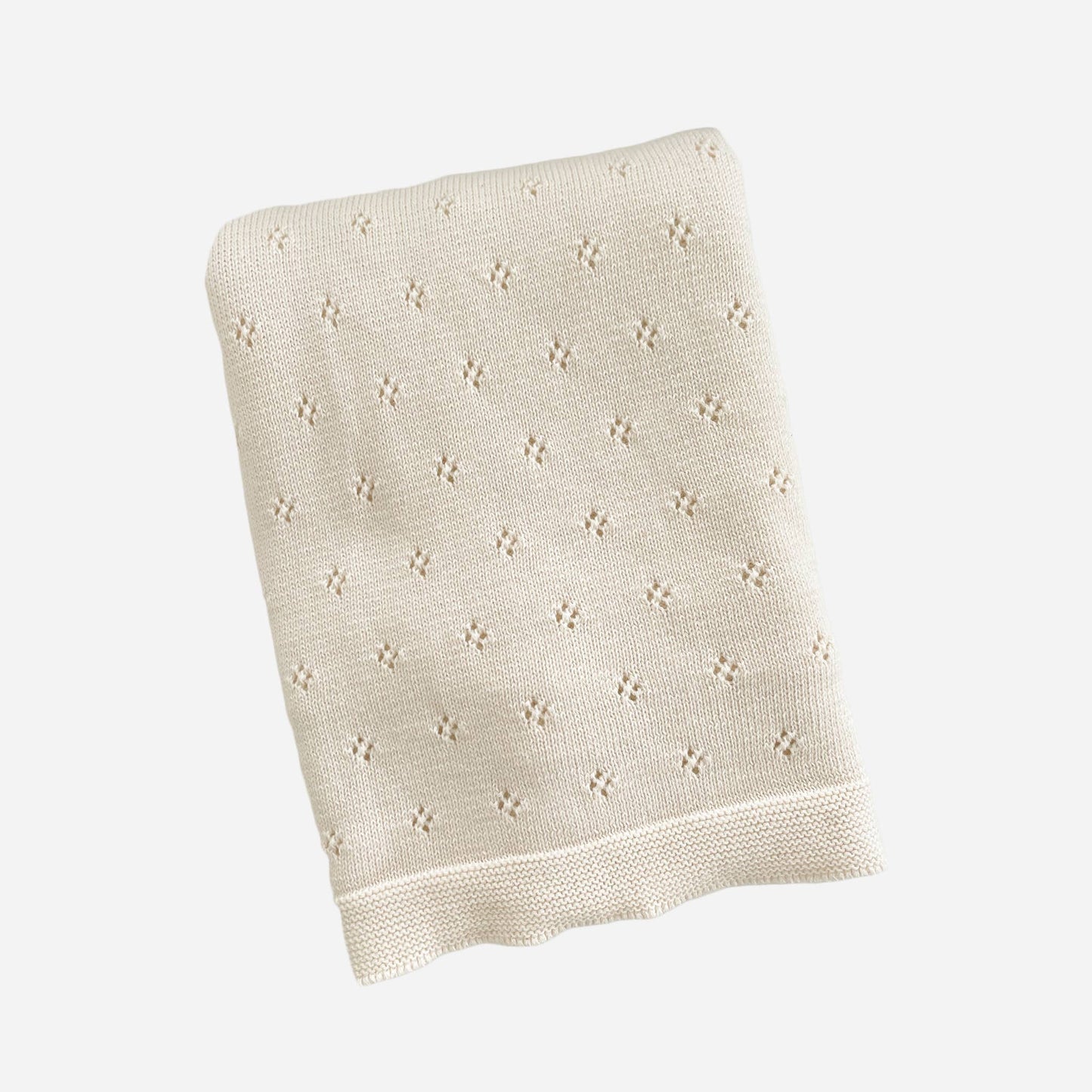 Heirloom Pique Blanket Cream Organic Cotton