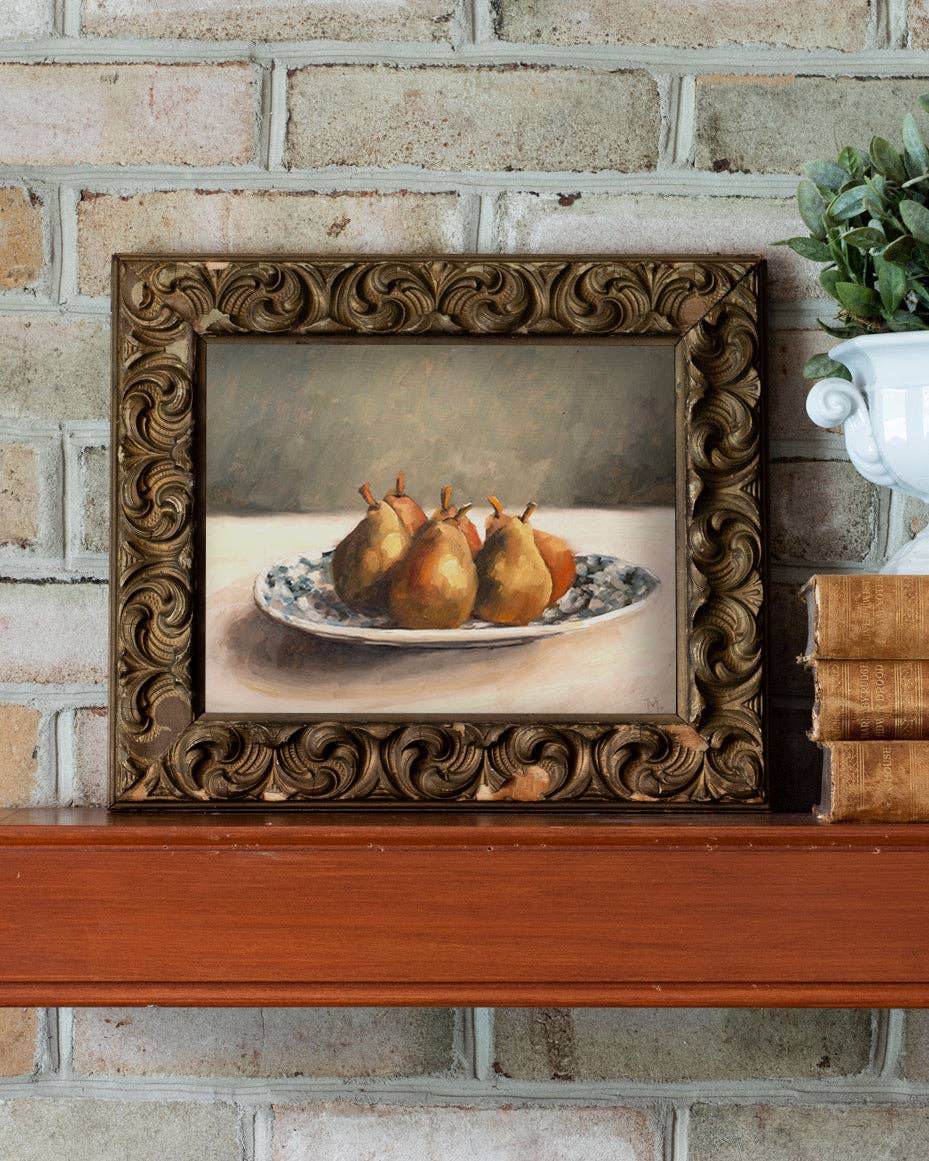 Mini Pears on a Plate Print: 5x7