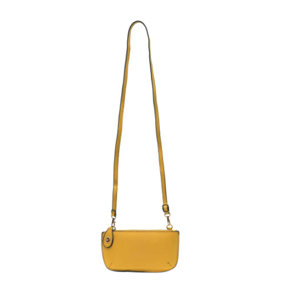 Mustard Mini Crossbody Wristlet Clutch
