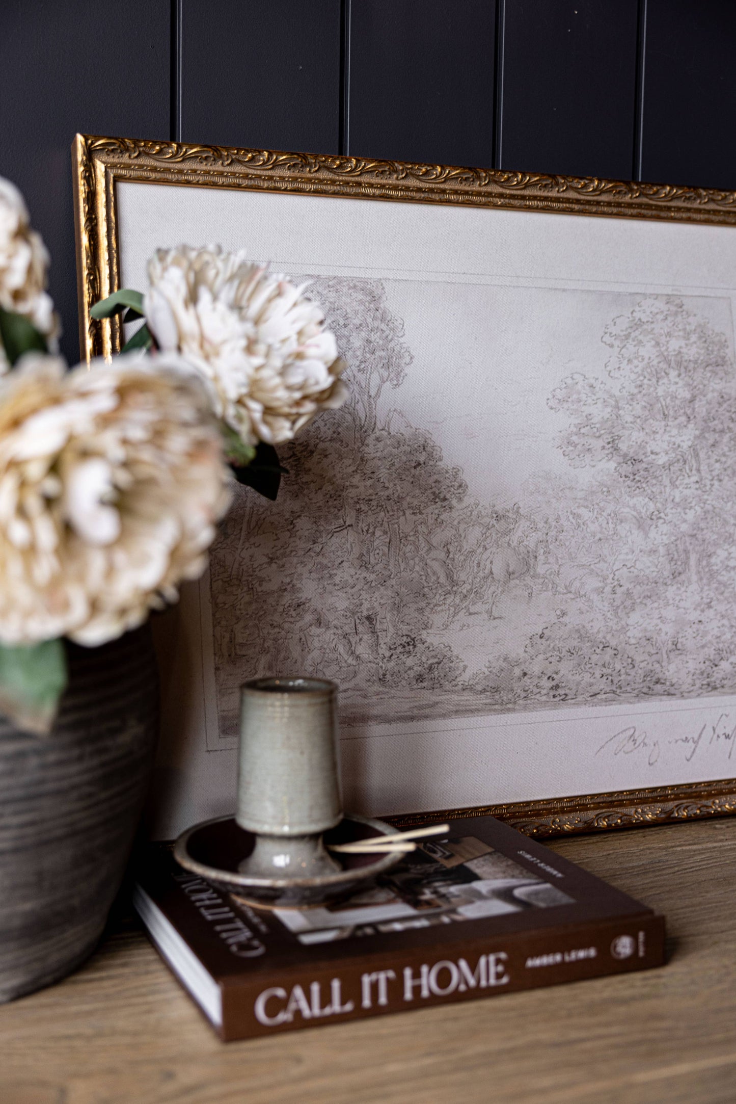 Monteverde Sketch | French Brass Gold Mould Framed Art: 8 x 10