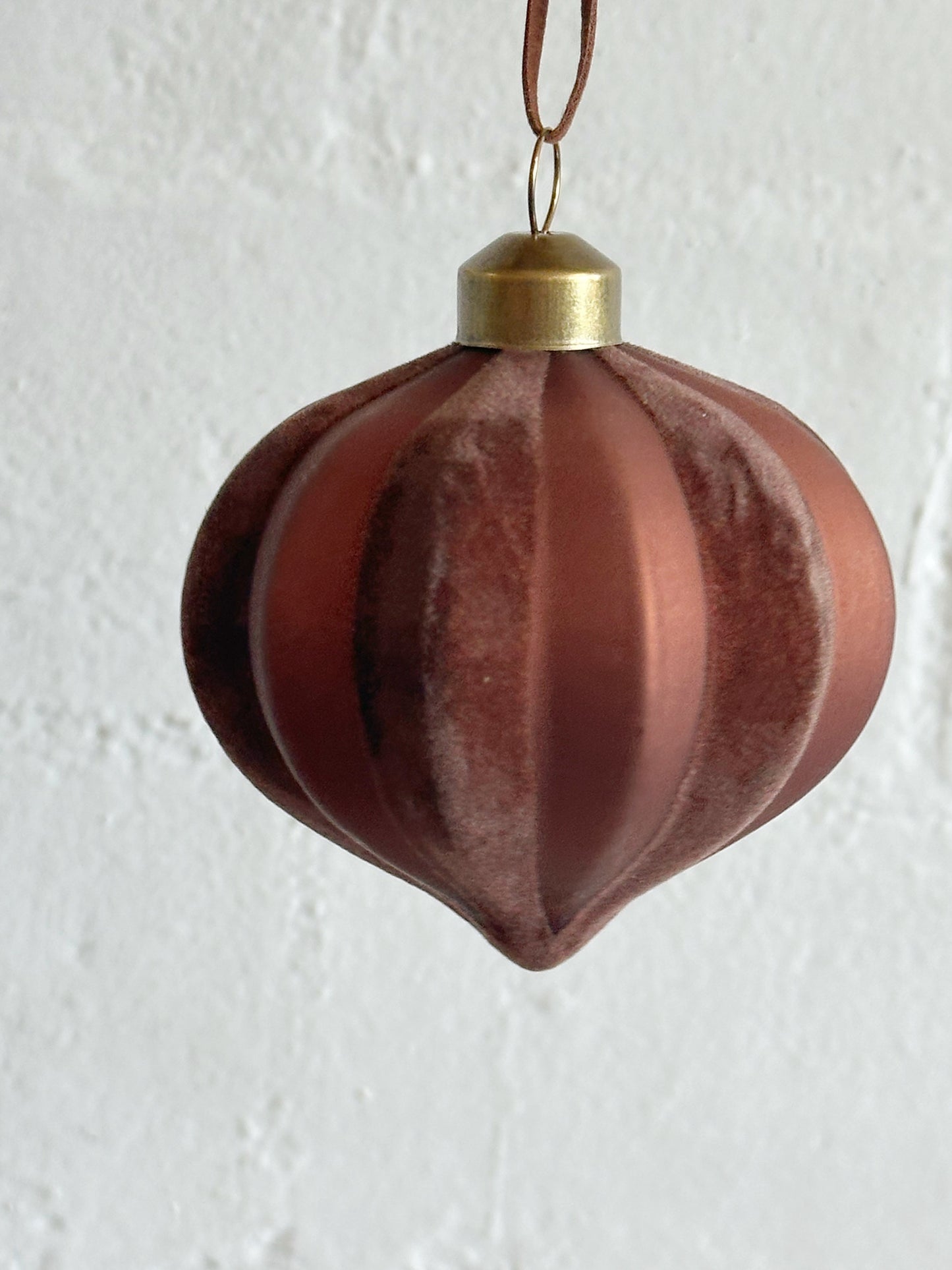 VELVET STRIPE TEARDROP ORNAMENT