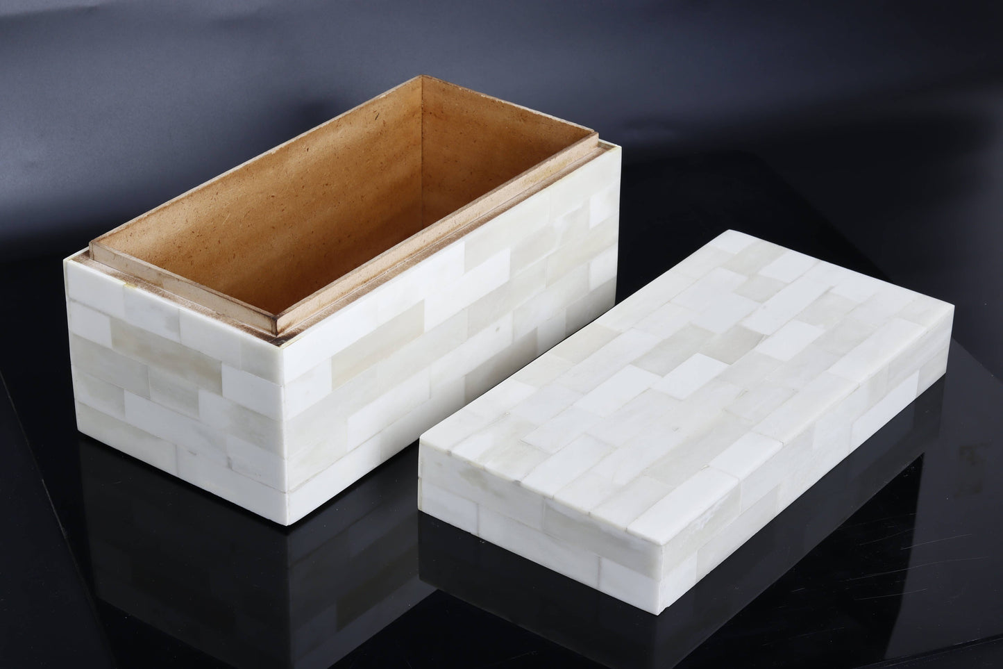 Decorative Box Bone Inlay White 10x5x5 Inch: White Bone Inlay