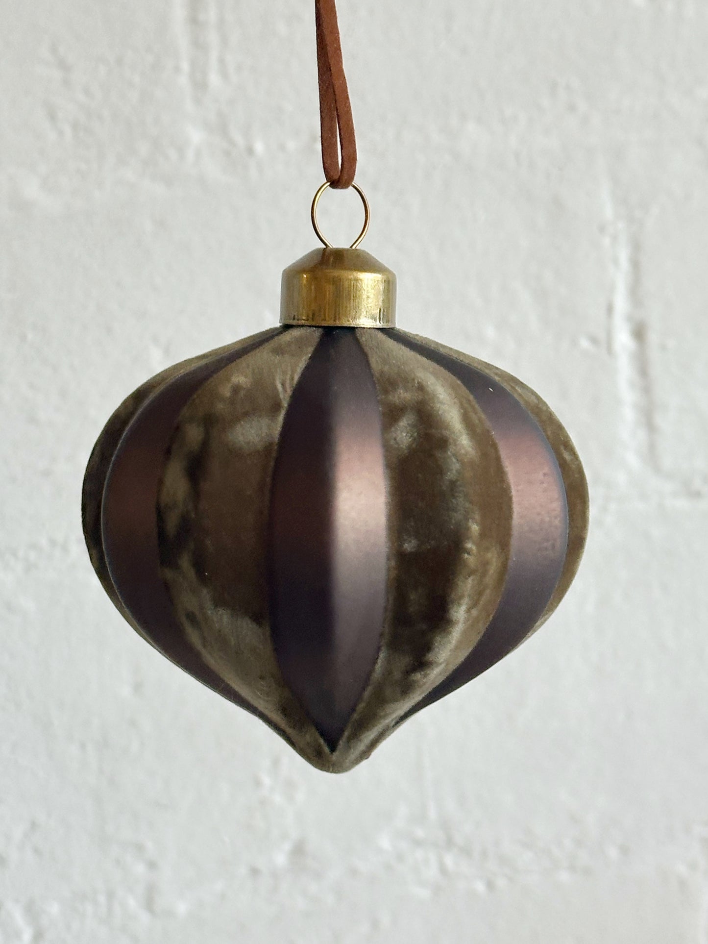 VELVET STRIPE TEARDROP ORNAMENT