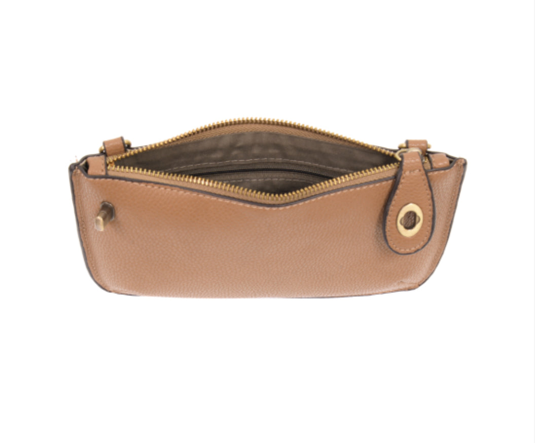 Camel Mini Crossbody Wristlet Clutch