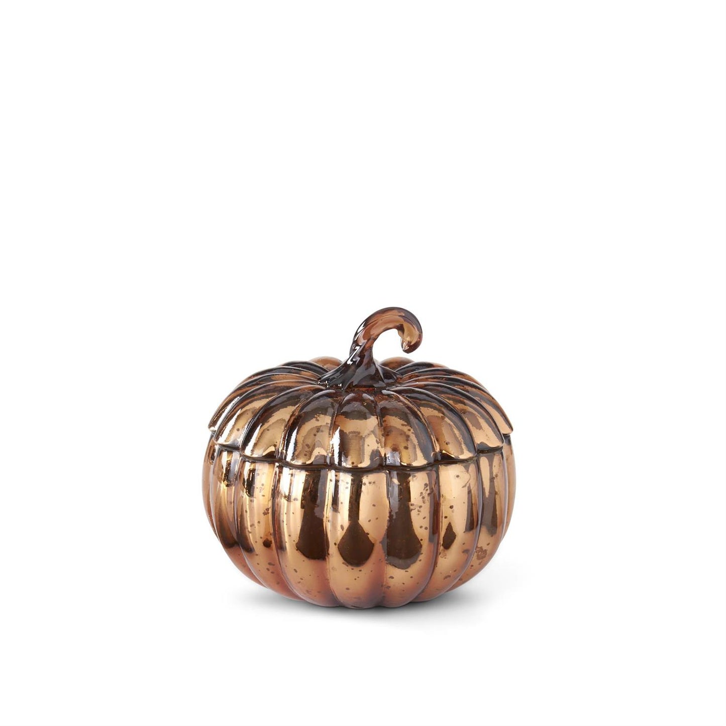 BROWN MERCURY GLASS PUMPKIN CANDLE