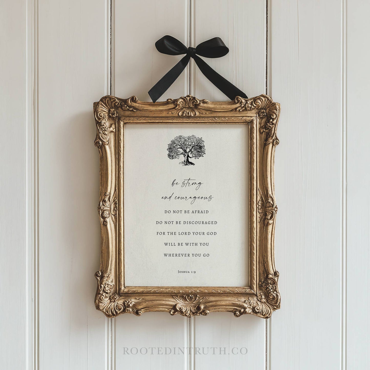 Strong and Courageous - Wall Art Print Christian Gift Decor: 8x10 Heirloom Print (Unframed)
