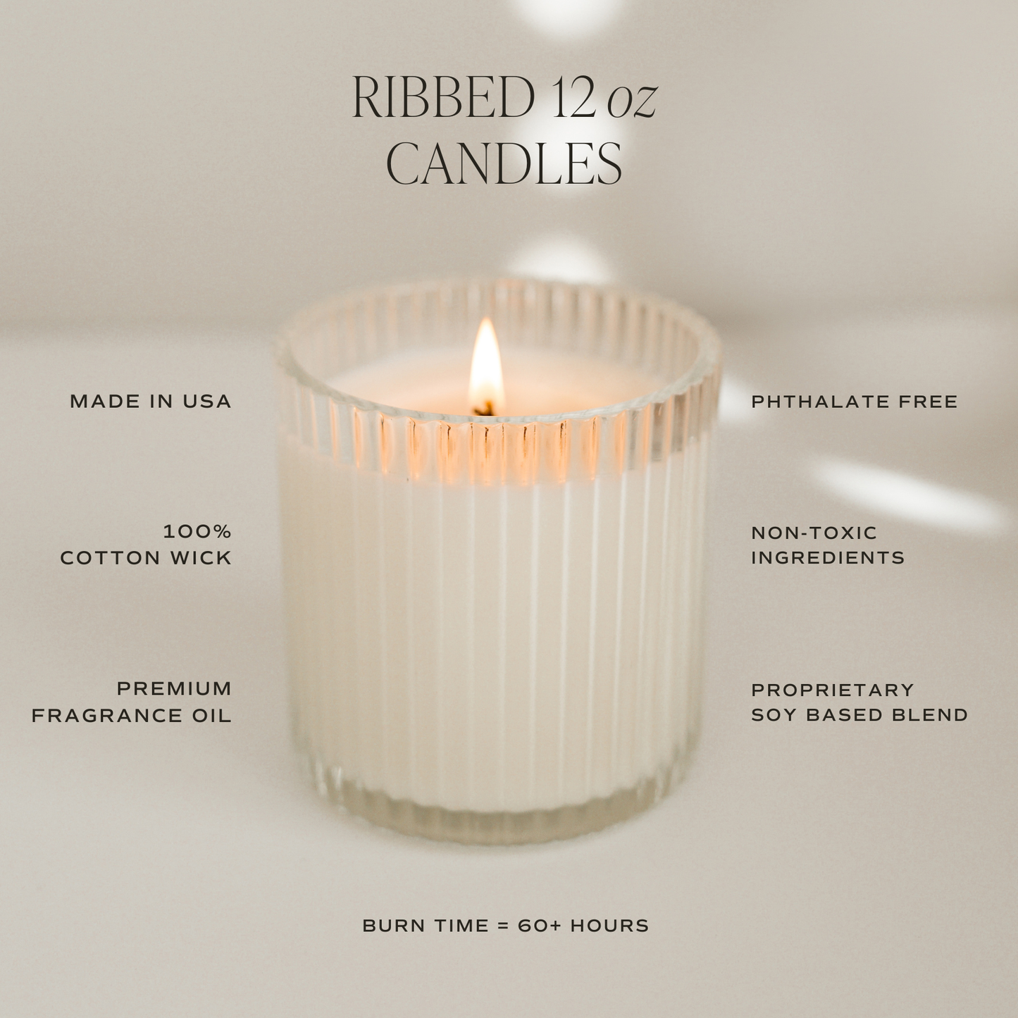 Spa Day 11 oz Soy Candle, Fluted Ribbed Jar