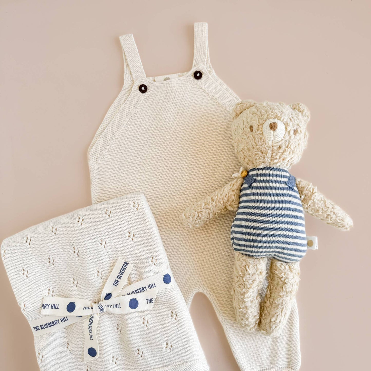 Cotton Overalls Cream Organic Baby: 3-6M