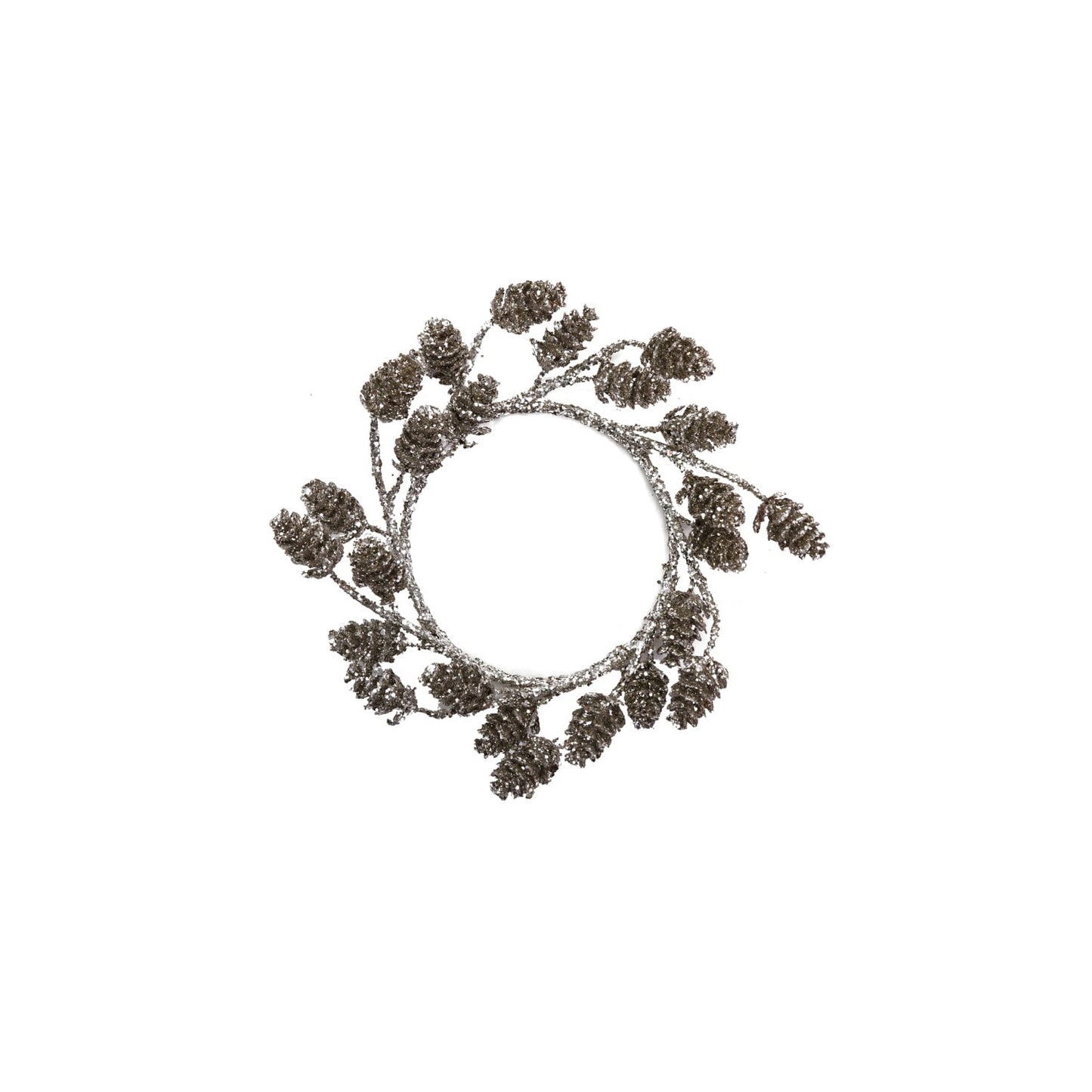 Pewter Glitter Pinecone Wreath