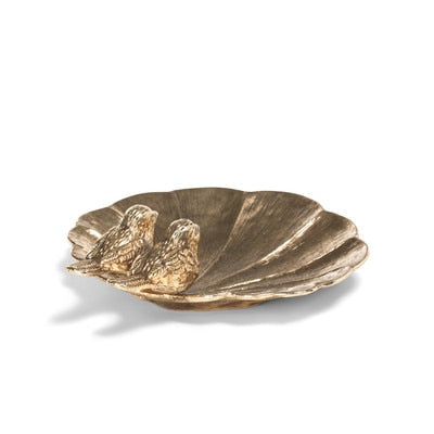Gilded Perch Pewter Jewelry Dish