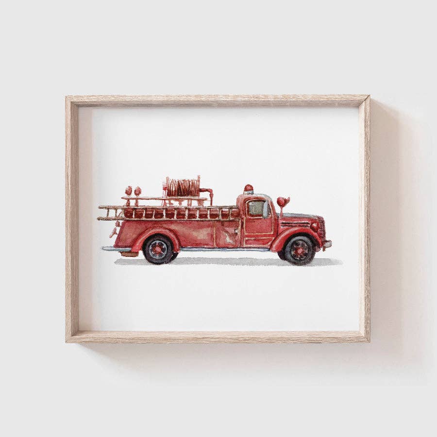 Fire Truck Art Print: Landscape (horizontal) / 5 x 7"