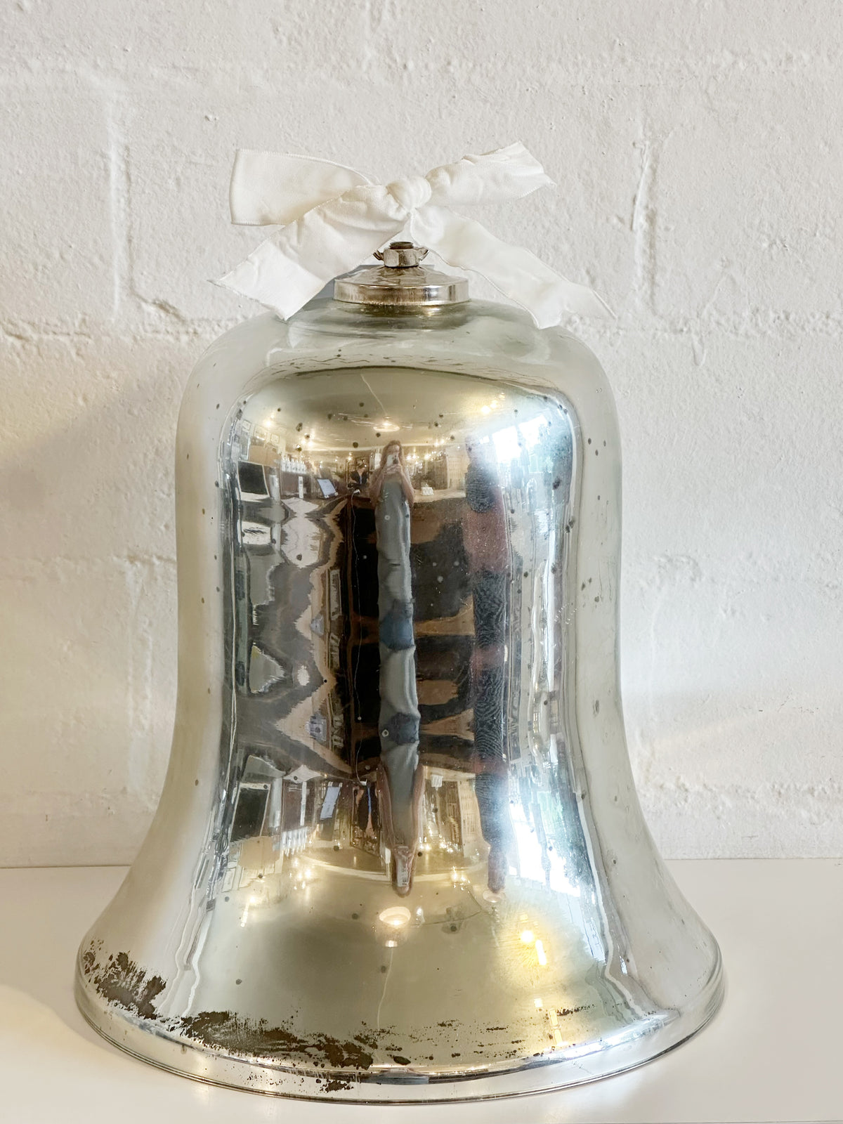 Mercury Glass Silver Bell -Large