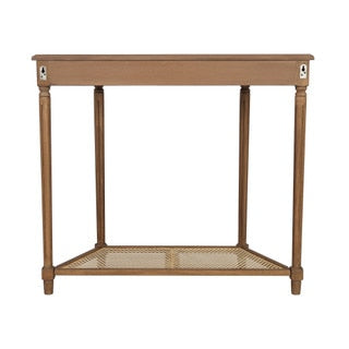 Lenora Demilune Console Table w Cane Shelf