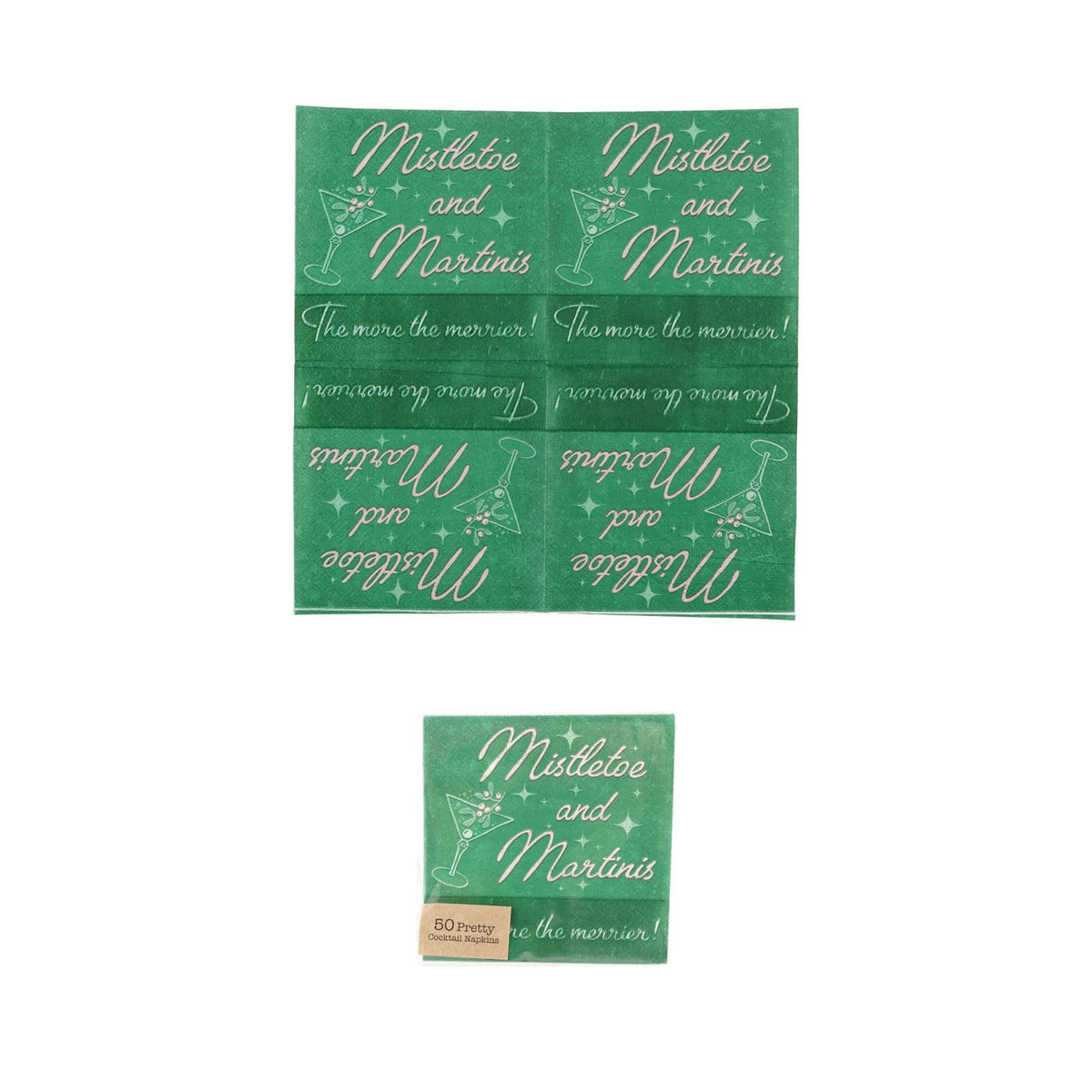 Paper Cocktail Napkins with Holiday Bar Image (Contains 50 Folded Pieces) ©