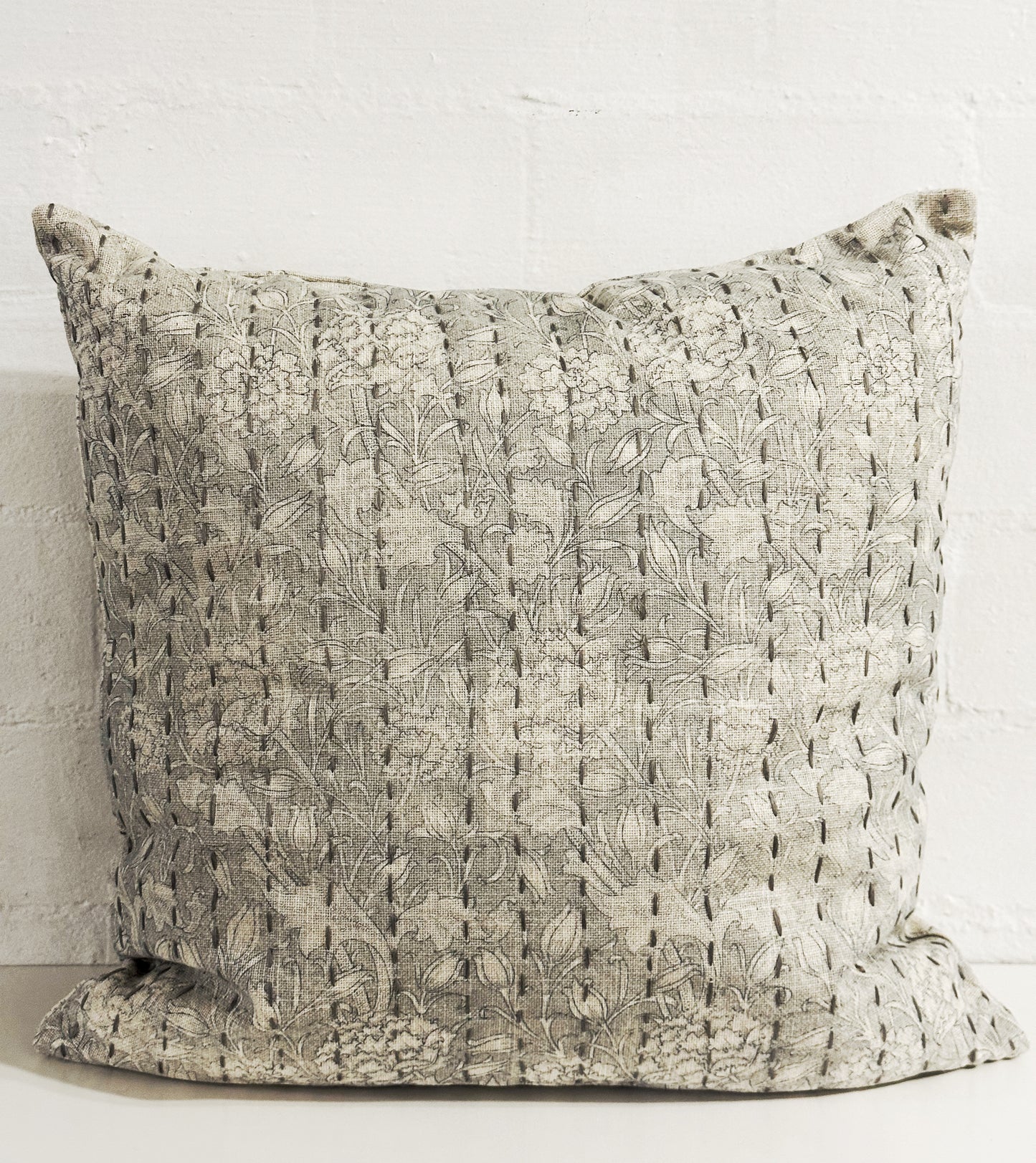 Pillow - Blue with Kantha Stich