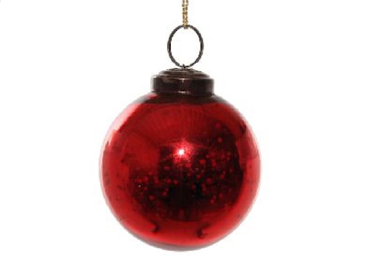 Glass Ball Antique Red