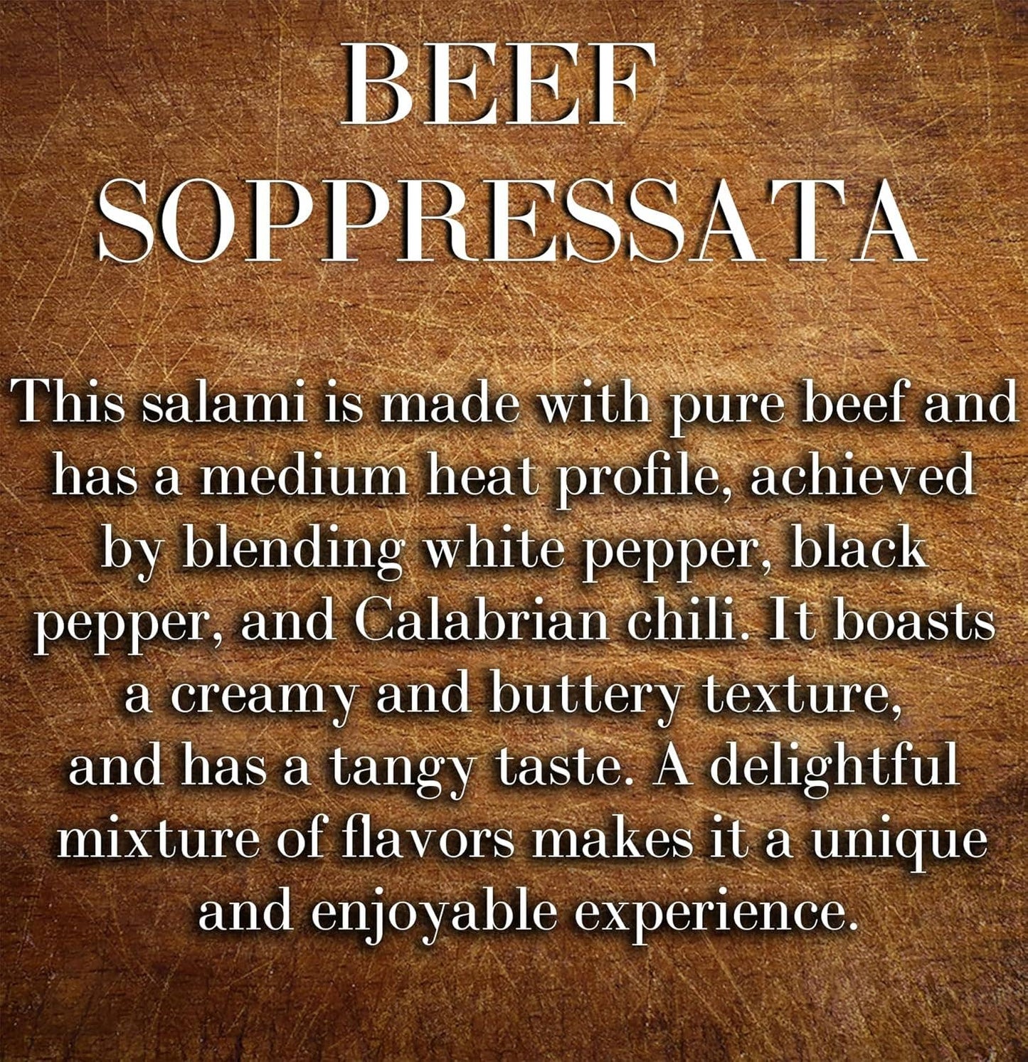 BEEF Soppressata (Spicy beef Salami) -All Natural