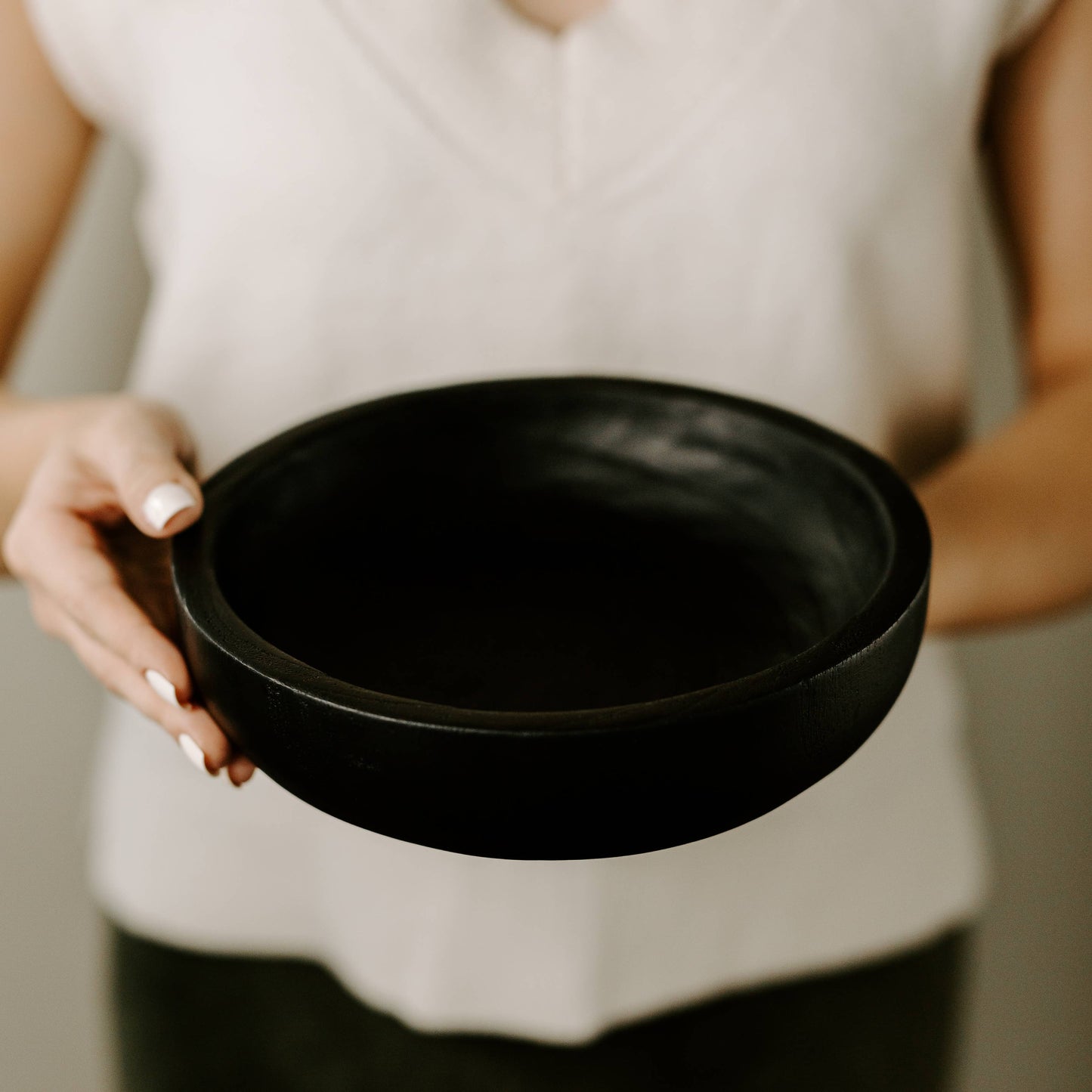 Black Decorative Wood Bowl - Home Decor & Gifts