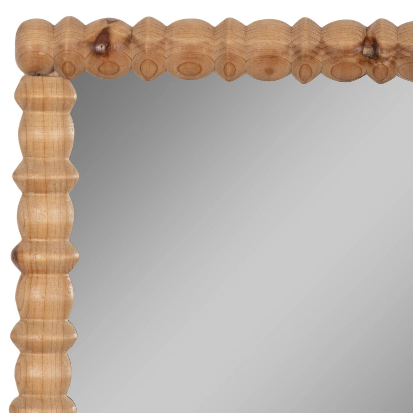 Fir Wood Carved Frame Rectangle Wall Mirror