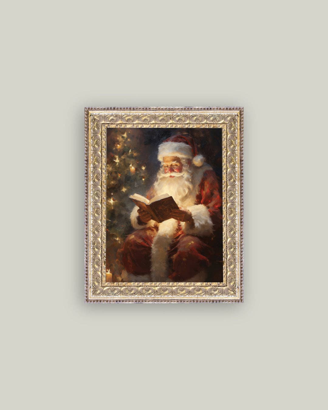 Classic Santa Framed Antique Art: 8x10