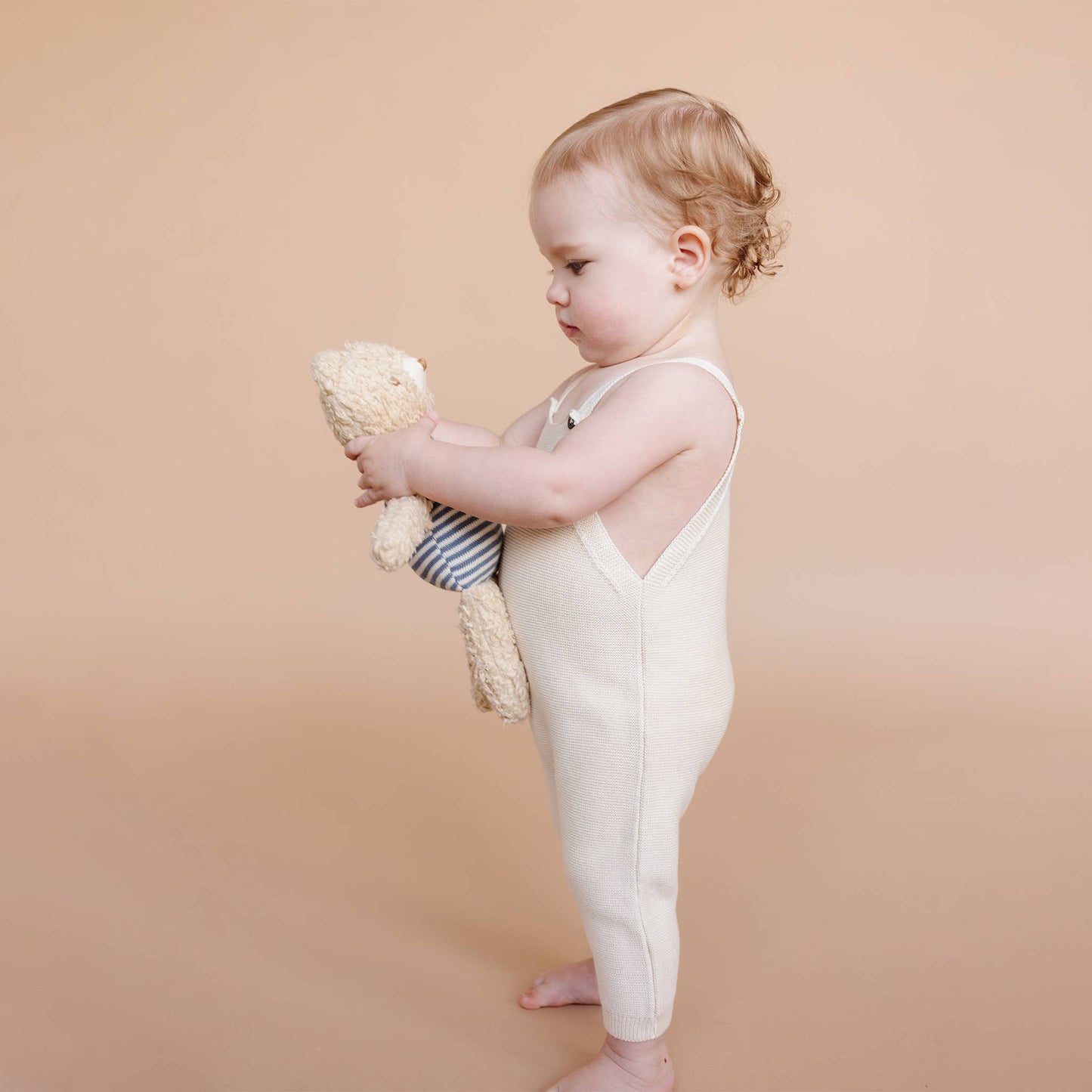 Cotton Overalls Cream Organic Baby: 3-6M
