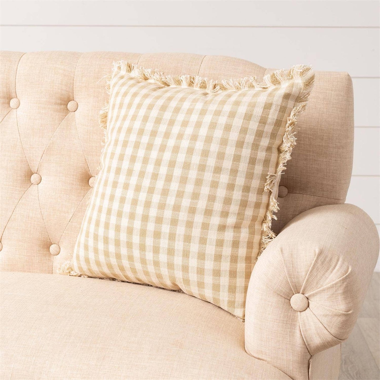 Pillow - Tan And Cream Check