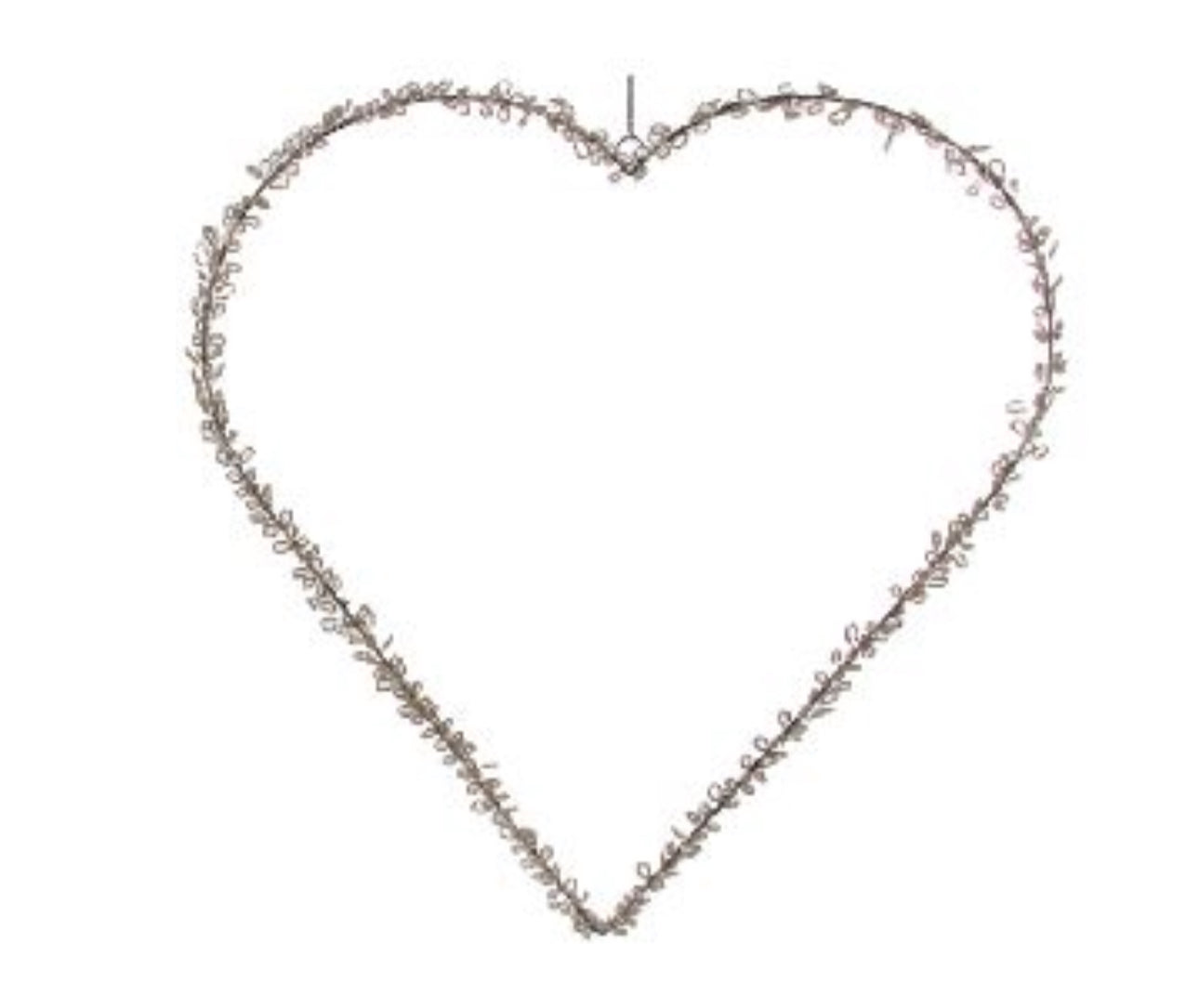 Silver Wire Bouillon Heart Wall Hanging