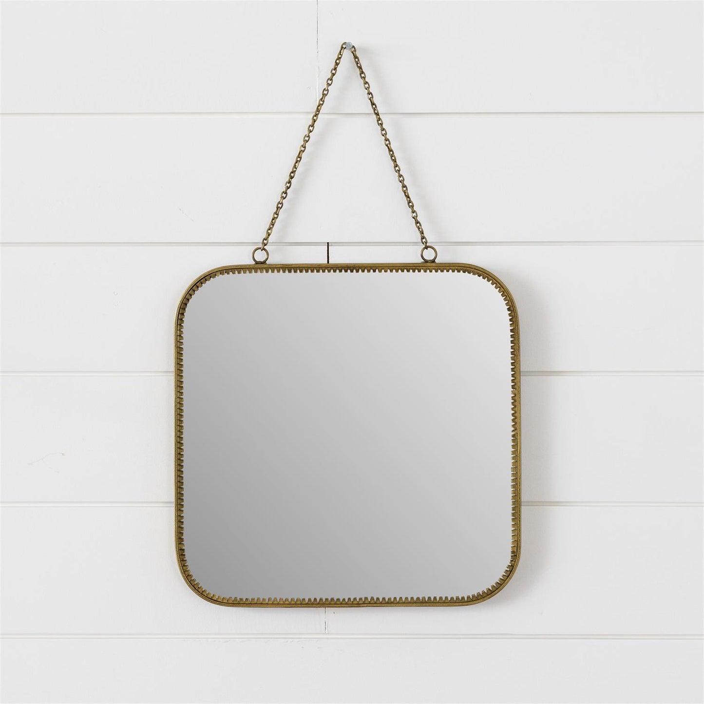 Brass Framed Mirror with Chain