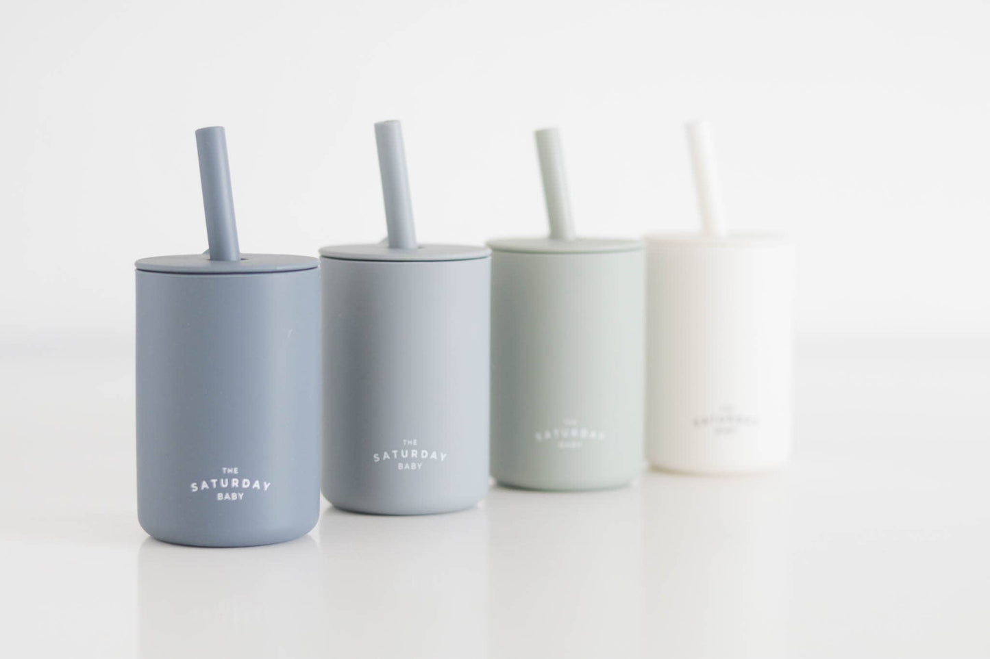 The Saturday Baby Silicone Straw Cup: Cloud