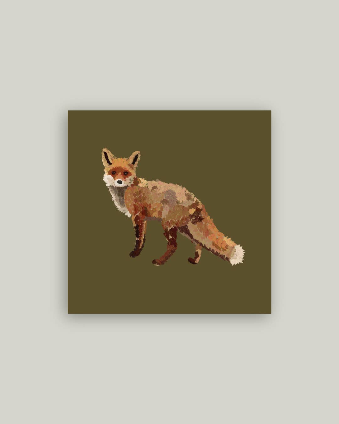Fox Closeup Antique Artist Board 11X11