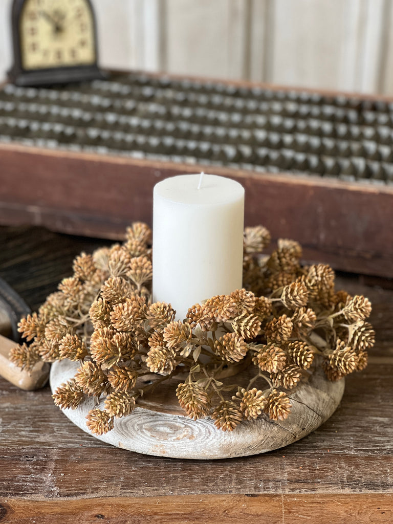 Russet Cone Candle Ring Wreath