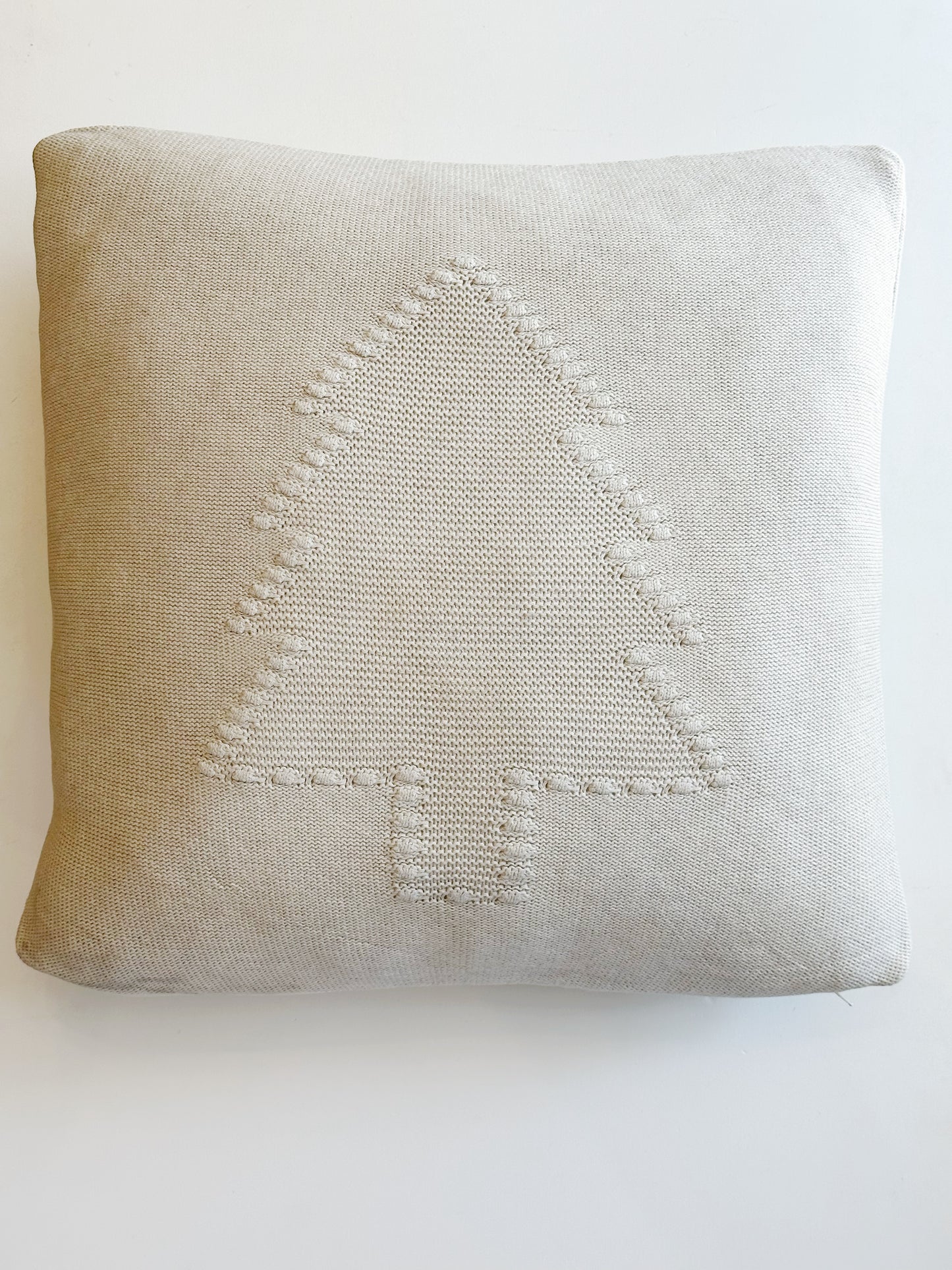 BEIGE CROCHET TREE PILLOW
